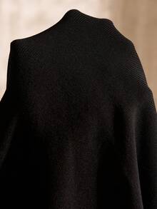 MOTF PREMIUM WOMEN'S SQUARE NECK SLEEVELESS SHORT SWEATER DRESS, FASHION COMMUTE, AUTUMN/WINTER - Black - View 7