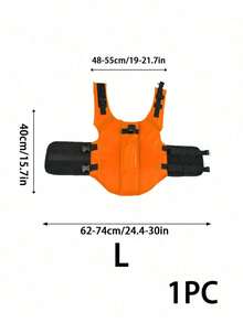 PETSIN 1PC Shark Fin Dog Life Jacket - High Buoyancy Ripstop Waterproof Oxford Fabric Pet Life Vest With Sturdy Rescue Handle, Adjustable Quick-Release Buckles Superior Flotation Safety Swimsuit, High Visibility Orange Pet Safety Vest With D-Ring For Leash - Orange - View 9