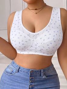SHEIN Plus Size Wireless Bra Single Pack - White - View 3