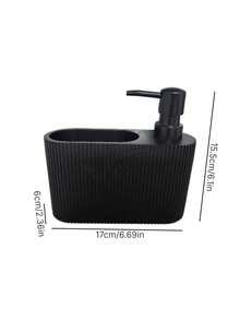 Black Dish Soap Dispenser With Sponge Holder, Refillable Kitchen Soap Pump, 2-In-1 Countertop Soap Pump Dispenser, Suitable For Kitchen Sink And Bathroom - Black - View 4