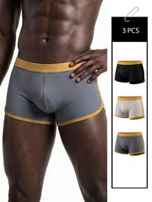 Rest Era 3 buah/Paket Celana Dalam Boxer Pria Bertekstur Warna Kontras - MultiWarna - View 1