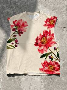 Manfinity Roghcode Men's Floral Print Round Neck Casual Versatile Daily Wear Top, Holiday - Multicolor - View 4