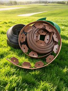 1pc Dig-Free Garden Edging Kit Made Of PE Material, 16.4 Feet Black Landscape Border, 2 Inches In Height, Durable And Easy To Install, Comes With 15 Anchoring Stakes, Suitable For Flower Beds, Tree Rings And Walkways - multicolor - View 3