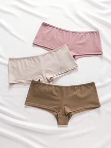 Ocili 女款素色彈性腰休閒內褲 (3件組) - 彩色 - 查看 1