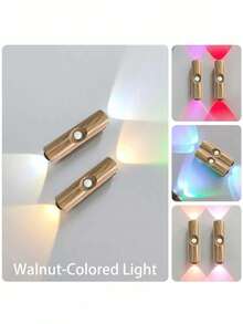 Magnetic Rechargeable Led Wall Lights, Motion Sensor Night Light, Wireless Battery-Powered Lamp, Adhesive Rotatable Portable Light, Dimmable And Adjustable Color Temperature, For Bedroom, Bathroom, Stairs, Cabinets, And Home Decoration - Multicolor - View 5