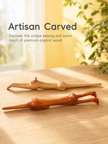 Zazumi 1pc Creative Wooden Cat-Shaped Long-Handled Back Scratcher – Featuring Kitten Design, This Household Back-Scratching Tool Comes In Various Sizes And Serves As A Handy, Stress-Relieving Accessory For A Comfortable Massage. - multicolor - View 10