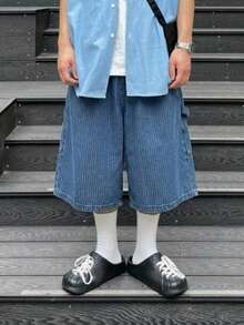 DAZY Men's Summer Solid Color Washed Distressed Denim Jeans - Blue - View 6