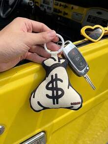 POKOJA LAND 1pc Dollar Sign Money Bag Charm - Tactile Sensory Embroidered Squeeze Feedback Pendant - Aesthetic Car Interior Backpack Decor - Sentimental Gift For Women Men Friends - Multicolor - View 5