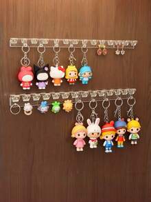 3/6/12 Pack Wall Mounted Clear Acrylic Jewelry Storage Hooks, Durable Polished Plastic Multi-Purpose Jewelry Hanger Organizer For Necklaces Earrings Rings Bracelets, Space Saving Wall Hanging Jewelry Rack For Bathroom, Ideal Gift Option - Multicolor - View 4