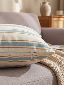1pc Decorative Throw Pillow Cover, Hidden Zipper Design, Suitable For Living Room, Dining Room And Bedroom Decor, Soft And Comfortable, Minimalist Style - Multicolor - View 2