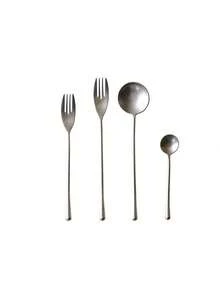 Cirelle 1件/3件套不锈钢餐具，包括长柄牛排刀、叉子、甜点勺和咖啡勺。适用于酒店、餐厅、家庭、餐饮服务、婚礼和派对。防锈耐用。坚固耐用的设计。外观优雅。适合商业和家庭使用。 - 彩色 - 查看 5