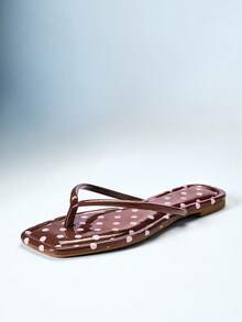 Solezae Women's Casual Flip Flops, Versatile For Daily Wear - Coffee Brown - View 6