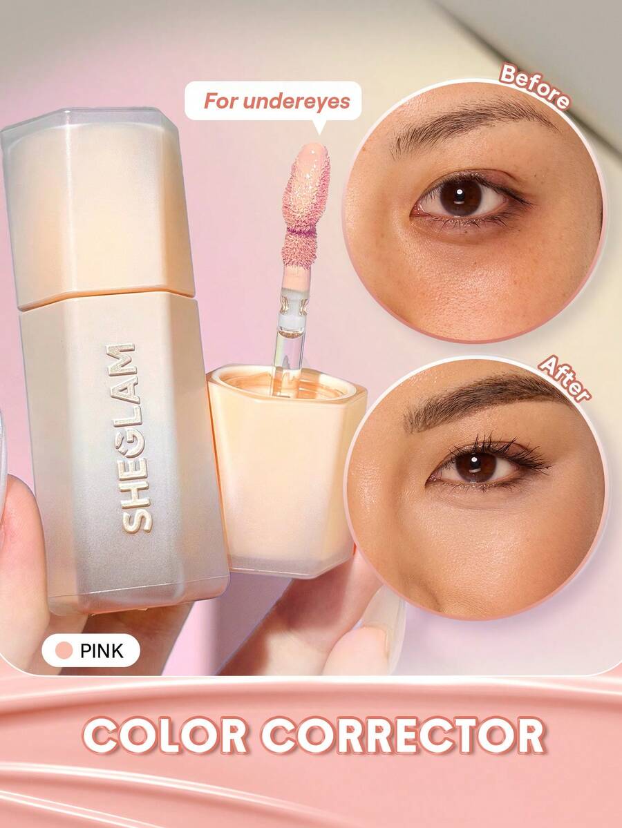 SHEGLAM Hideaway Corrector de Cobertura Total-Pink Corrector de Color Iluminador y Resaltador - Rosa - Ver 1