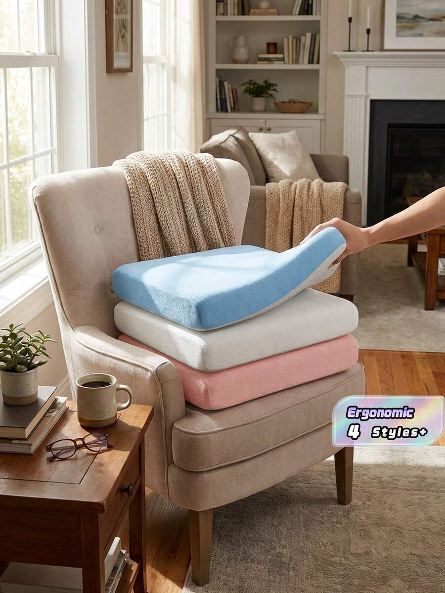 1PC Milk Silk Seat Cushion, Office Floor Sitting Pad, Chair Cushion, Student Breathable Stool Pad, Soft & Comfortable, Suitable For Dining Chairs, Office Chairs, Computer Chairs, Decorative And Practical Home Decor Floor Cushion - Multiple Styles - View 1