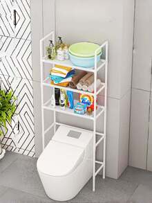 3-Tier Bathroom Shelf, No-Drill Freestanding Storage Rack Above The Toilet, Space-Saving, Suitable For Bathroom And Laundry Room, White - Multicolor - View 2