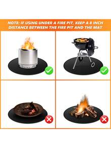1pc 36 Inches (About 91.4cm) Fire Pit Mat Is Suitable For Single-Furnace Bonfire, Double-Sided Flame Resistant Barbecue Mat Deck Terrace Protection Mat, Round Barbecue Mat Is Suitable For Single-Furnace Accessories, Easy To Clean, Reusable - multicolor - View 10