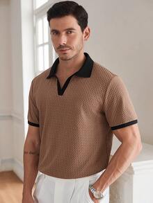 Core Aspect Men's Summer Casual Colorblock Patchwork Polo Shirt - Multicolor - View 1
