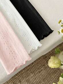 SHEIN 女童 (小號) 針織提花緊身褲 3 件組短褲套裝 黑白粉 - 彩色 - 查看 8
