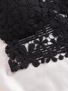 Charlaine 1pc Women's Elegant Sexy Embroidered Hollow-Out Wireless Bra - Black - View 4