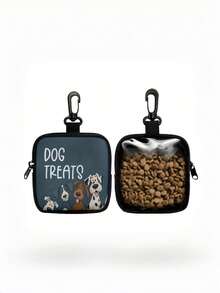 Polyester Dog Training Treat Bag With Zipper, Clear Window Single-Side Printed Portable Pet Snack Pouch, Must-Have Accessory For Dog Walking Outdoor Use - Multicolor - View 5