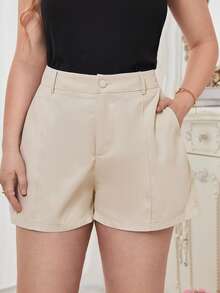 Shapeblank Plus Wide Leg Shorts - Apricot - View 4
