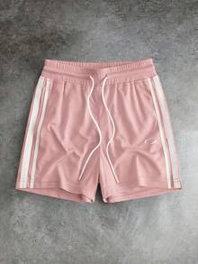 Manfinity VCAY Men's Casual Shorts With Side Stripes And Drawstring Waist - Pink - View 2