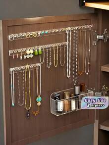 3/6/12 Pack Wall Mounted Clear Acrylic Jewelry Storage Hooks, Durable Polished Plastic Multi-Purpose Jewelry Hanger Organizer For Necklaces Earrings Rings Bracelets, Space Saving Wall Hanging Jewelry Rack For Bathroom, Ideal Gift Option - Multicolor - View 1