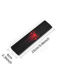 2Pcs Soft Car Seat Belt Covers, Red Spider Pattern Seatbelt Protector Sleeves, Easy To Install Universal Vehicle Safety Interior Decor Accessories - A - View 2