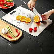 Silver Stainless Steel Chopping Board, Suitable For Both Sides, Ideal For Cutting Poultry, Fish, And Fruits And Vegetables. Resists Odors, Stains And Rust. Can Replace Traditional Chopping Boards. Essential For The Kitchen. Easy To Clean With Water. - Multicolor - View 7
