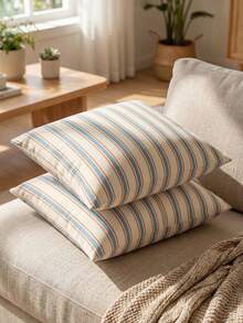 1pc Decorative Throw Pillow Cover, Hidden Zipper Design, Suitable For Living Room, Dining Room And Bedroom Decor, Soft And Comfortable, Minimalist Style - Multicolor - View 3