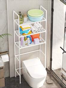 3-Tier Bathroom Shelf, No-Drill Freestanding Storage Rack Above The Toilet, Space-Saving, Suitable For Bathroom And Laundry Room, White - Multicolor - View 5