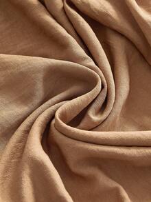 ROMWE Y2K Early Autumn Caramel Color Oversized Waist Cinched Ruched Women's Long Pants - Khaki - View 6