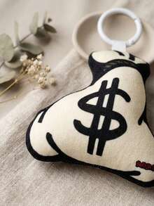 POKOJA LAND 1pc Dollar Sign Money Bag Charm - Tactile Sensory Embroidered Squeeze Feedback Pendant - Aesthetic Car Interior Backpack Decor - Sentimental Gift For Women Men Friends - Multicolor - View 3