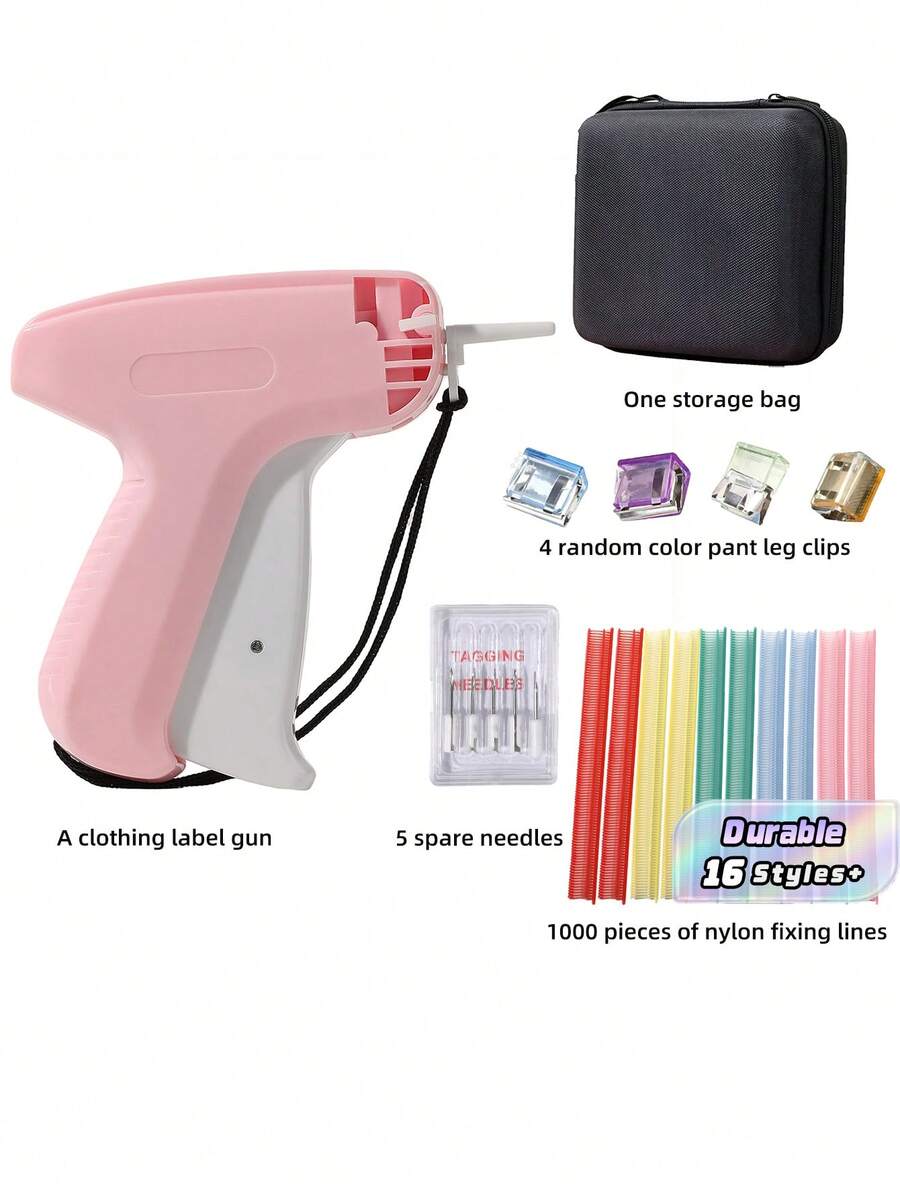 Professional Tagging Gun For Clothes - Quick No-Sew Fabric Fixer With 5 Fine Needles & 1000 Fasteners, Speedy Hemming Tool For Garments, Micro Stitchy Repair Kit (Sticky Sewing Alternative - multicolor - View 1