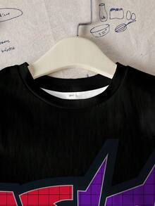 Transformers X SHEIN Tween Boy Letter Print Crew Neck Casual Daily Summer Short Sleeve T-Shirt - White - View 3