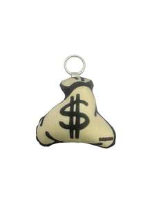POKOJA LAND 1pc Dollar Sign Money Bag Charm - Tactile Sensory Embroidered Squeeze Feedback Pendant - Aesthetic Car Interior Backpack Decor - Sentimental Gift For Women Men Friends - Multicolor - View 7