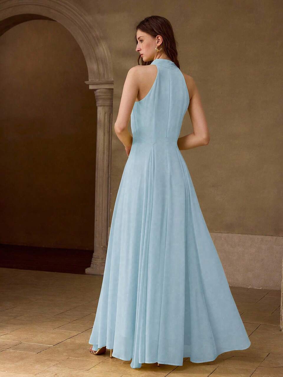 MOTF ELEGANT CHIFFON LONG DRESS FOR WOMEN