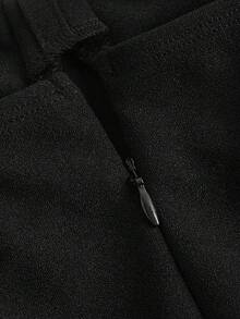 SHEIN MOD 大碼高衩吊帶連衣裙 - 黑色 - 查看 6