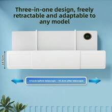 No Drill 3-In-1 Air Conditioner Wind Deflector, Universal Wall Mount AC Air Flow Baffle Anti Direct Cold Air Blowing Shield For Baby Maternity Home Bedroom Split Air Conditioner Vent Cover - White - View 3