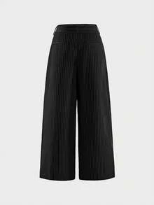 AXEPEAK Men's Fashion Commuter Striped Pants - Black and White - View 3