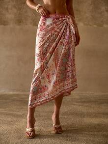 MOTF PREMIUM ELEGANT ALL-OVER PRINT MULTIFUNCTIONAL SWIMSUIT COVER-UP SCARF SKIRT - Multicolor - View 2