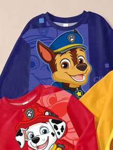 SHEIN | PAW Patrol GraphicGems 小男孩 Achi Maomao Xiaoli 3件組卡通圓領衛衣套裝，兒童春秋長袖多件套服裝 - 彩色 - 查看 4