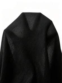 SHEIN LUNE 女款夏季新款純色荷葉邊V領設計休閒正式度假上衣，日常穿著上衣 正式晨間黑色 - 黑色 - 查看 5