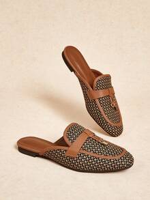 Rosivie Zapatos planos cómodos y minimalistas de punta redonda para mujer, para Año Nuevo, vacaciones, primavera, vacaciones de primavera, Pascua y Navidad - Óxido marrón - Ver 2