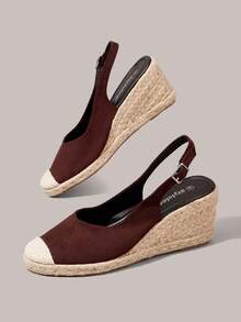Styleloop Damen, Gummiband Kreuzriemen, Strohseil, Sandalen, High Heels. - Rostbraun - Übersicht 6