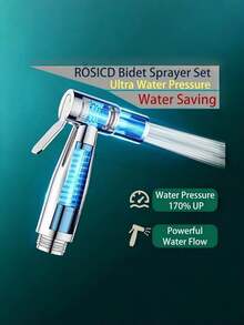1 Set Stainless Steel Bidet Toilet Shower Set, With Bidet Seat, Handheld Shower Head, Dual-Function Diverter Valve, 1.5m Shower Hose & Sprayer Holder For Bathroom - multicolor - View 2