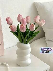 3pcs Nordic Style Creative Glossy Melamine Flower Vase With Plastic Spiral Base For Home Wedding Decor Birthday Graduation Holiday Gifts Desktop Stationery Organizer - multicolor - View 1