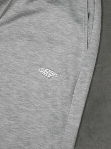 PAVTROS Pantalones de chándal de pierna ancha con cintura de contraste, versátiles y casuales para hombres - Gris - Ver 5