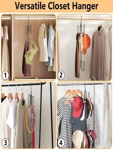 Metal Hat Organizer Hanger, Multi-Layer Baseball Cap Storage Rack, Space Saving Closet Hanging Hook Holder For Caps, Bags, Scarves - Multicolor - View 4
