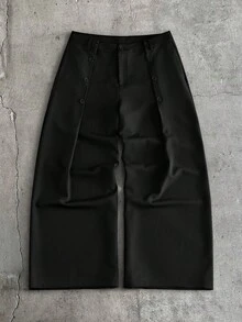 AXEPEAK Pantalones casuales versátiles de unicolor para hombres para ir al trabajo - Negro - Ver 9